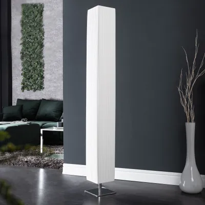 Produktbild von riess-ambiente Moderne Design Stehlampe PARIS 160cm weiß Plissee Schirm Stehleuchte Lampe Leuchte
