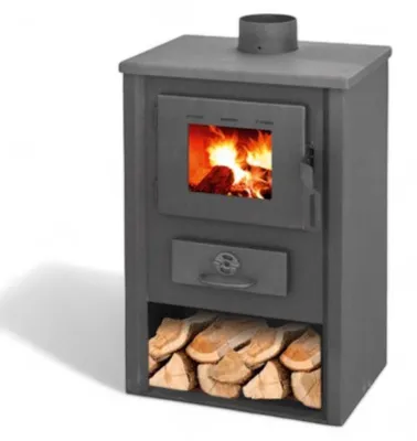 Immagine prodotto di Stufa riscaldamento a legna con struttura in acciaio 9.7 kW antracite