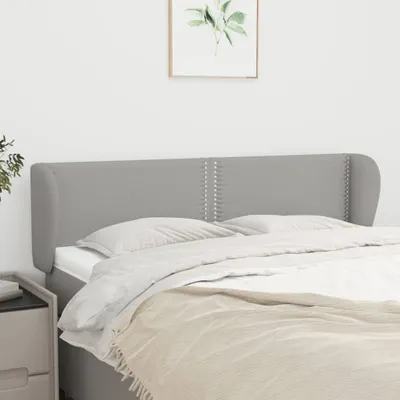 Produktbild von vidaXL Kopfteil mit Ohren Hellgrau 147x23x78/88 cm Stoff - Kopfteil - Kopfteile - Bett-Kopfteil - Bettkopfteil