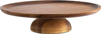 Produktbild von APS 33294 Servier- und Tortenplatte ACACIA, Ø 33 cm, Höhe 8 cm, Akazienholz, möbelschonende Unterseite