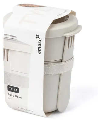 Obrázek produktu pro Zásobník na oběd Tylla Duo Foodbowl 600 ml s vidličkou - nepropustný - béžový