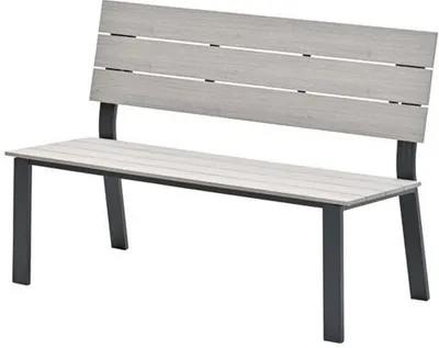 Produktbild von Garden Impressions Jondal Parkbank - carbon black - hell Teak Vironwood