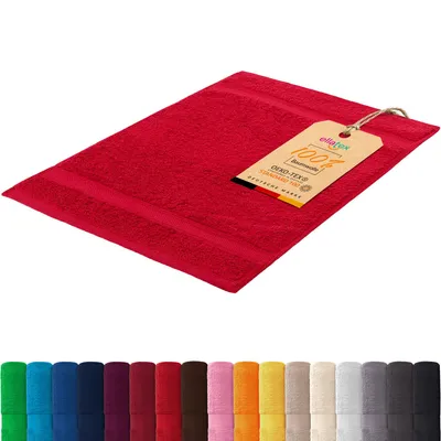 Produktbild von EllaTex PARIS Gästetuch 30x50 cm – 100% Baumwolle, 500 g/m² Frottier, flauschig & saugstark, in Farbe: Rubinrot