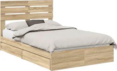 Obrázek produktu pro Postel s úložným prostorem s čelo Sonoma dub 120 x 200 cm