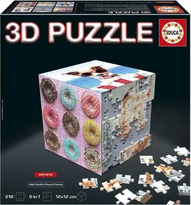 Produktbild von 3D-Puzzle - EDUCA - Wrfelsthetik - 216 Teile - 6 Puzzles  36 Teile - Herausforderung ab 8 Jahren (20125)