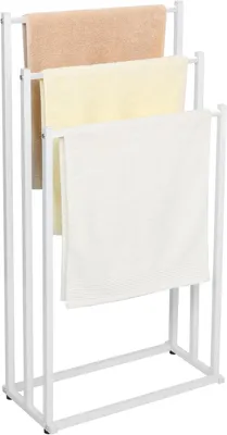 Imagen del producto de Soporte para toallas y ganchos.Soporte para toallas: 3 brazos, metal, blanco