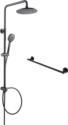 Produktbild von CECIPA Bad- & Duscharmaturen Trennbar, Schwarz Brausegarnituren ,Duscharmatur ,keinen Wasserhahn Mit Handtuchhalter
