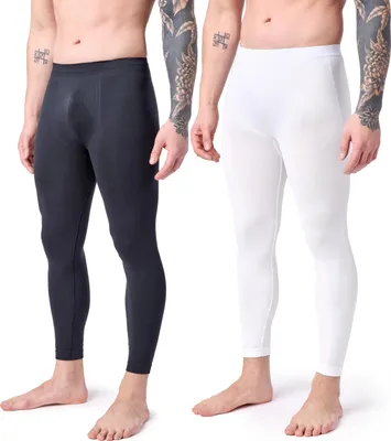 Produktbild von Ladeheid 2er Pack Lange Unterhosen Herren für Winter Sport Ski Outdoor LA40-260 (Schwarz/Weiß, M)