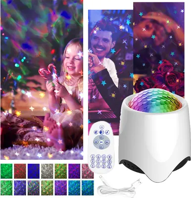 Obrázok produktu pre LED hviezdna vlna 16 scén Galaxia projektor, Bluetooth hviezdna obloha s diaľkovým ovládaním, hudba, časovač, USB napájaný hviezdna galaxia projektor