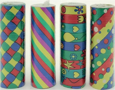 Produktbild von Stylex 14002 Luftschlangen - 18er Röllchen - diverse Muster - 1 Stück
