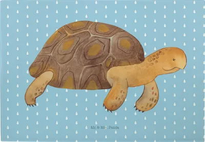 Produktbild von Mr. & Mrs. Panda Servierplatte Schildkröte Marschieren - Blau Pastell - Geschenk, Schildkröten, Schneidebrett, Meer, Frühstücksbrett, Inspiration, Glas Schneideplatte