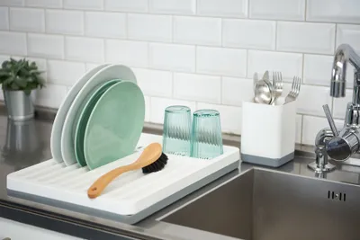Zdjęcie produktu dla plast team 11550800 plast team MONTREAL ociekacz na sztućce, biały/szary