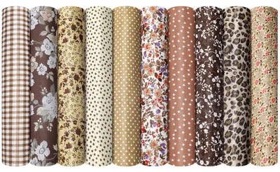 Image de Ensemble de 10 tissus en coton pour projets de couture et de quilting