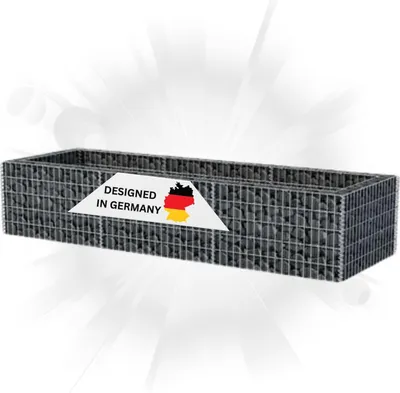 Produktbild von DELUKE® Gabionen Hochbeet ROON aus Stahl | 270×90×50cm | Steinkorb Gabionengitter Ziergabione Steingabione Drahtkorb befüllbar