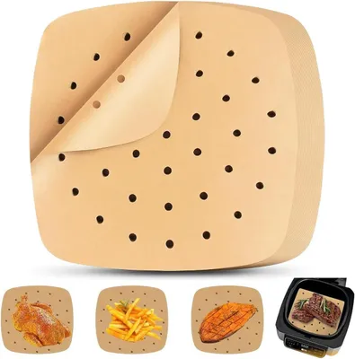 Produktbild von Backpapier für Airfryer, 250 Stück, hitzebeständig bis 230°C, für die Küche