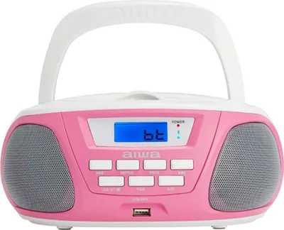 Obrázok produktu pre Aiwa BBTU-300PK: Prenosné rádio CD s Bluetooth, USB, Aux-In, rádiový tuner, špeciálna edícia pre chlapcov a dievčatá