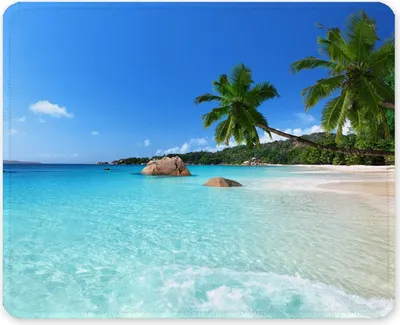 Produktbild von Mauspad, quadratisches, rutschfestes Gummi-Mauspad im Strand-Stil mit genähten Kanten für Gaming, Büro, Laptop, Computer, Männer, Frauen und Kinder, süßes Mauspad mit individuellem Muster, Strand- und Kokosnussbaum-Design