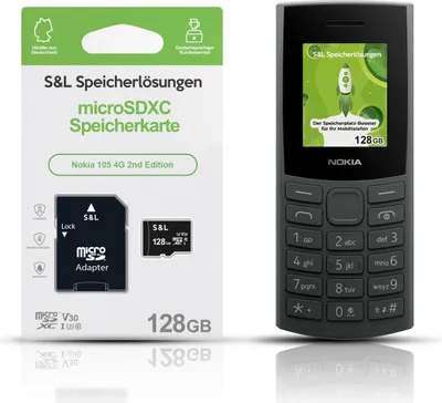 Produktbild von microSD Speicherkarte S&L für Nokia 105 4G 2nd Edition - Speicherkapazität: 128 GB