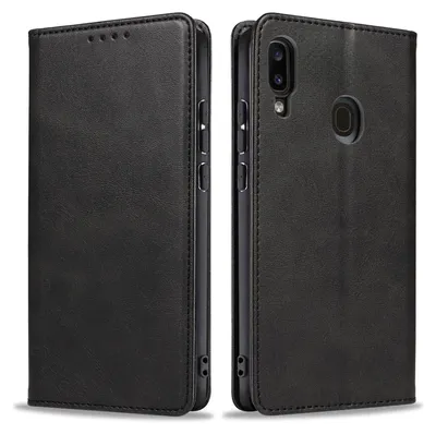 Produktbild von Handyhülle für Samsung Galaxy A40 Kunstleder Flip Cover Hülle Klapphülle Case Kartenfach Farbe: Schwarz