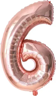 Productafbeelding van Jumada - Feestelijke ballon - Maat 70 cm - Folieballon - Kleur: rosé goud - Cijfer: 6