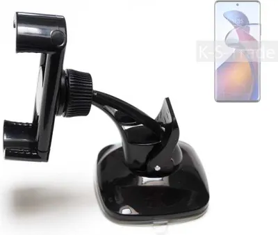 Produktbild von K-S-Trade kompakte Handy-Halterung Windschutzscheibe kompatibel mit Motorola Edge 30 Fusion Armaturenbrett schwarz Autohalterung KFZ Halter