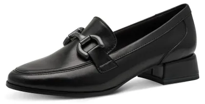Productafbeelding van MARCO TOZZI Dames slippers van leer met blokhak, zwart, maat 40 EU