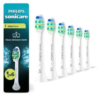 Imagen del producto de Cabezales de cepillo de dientes eléctricos PHILIPS Sonicare InterCare HX9006/87, para limpieza interdental, juego de 6 unidades, color blanco