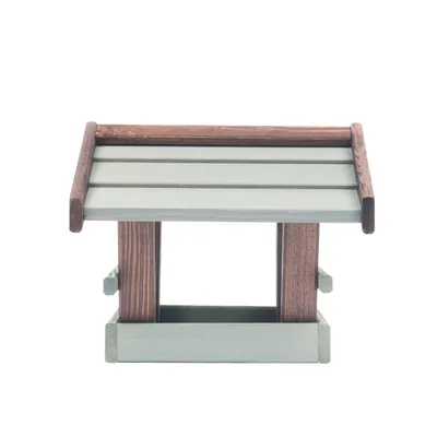 Produktbild von Woodygift Futterhaus für Vögel stehend aus Holz, großes wetterfestes Vogelhaus für Garten, Balkon und Terrasse, grün braun, ca. 1 kg Futter