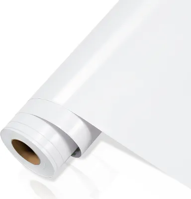Produktbild von Yakimz 500cm x 61cm Möbelfolie Klebefolie Vinyl Selbstklebende Tapete Küche Aufkleber Folie Glitzer Wasserdicht 2-Rolle Weiß