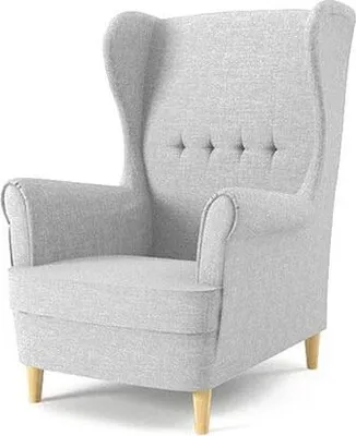 Produktbild von Ohrensessel MILO Sessel für Wohnzimmer & Esszimmer Skandinavisch - Relax Sessel aus Webstoff - Best Sessel. Sessel Wohnzimmer Möbel FARBE: Hellgrau