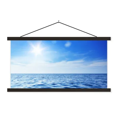 Produktbild von MuchoWow® Textilposter Meer - Sonne - Himmel 60x30 cm mit schwarzem Rahmen - Textilien