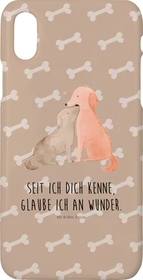 Produktbild von Mr. & Mrs. Panda Iphone 10 Handyhülle Hunde Liebe - Hundeglück - Geschenk, Vertrauen, Hund, Kuss, X, Herz, Optimitisch, Sprüche, Hülle, Handy, Cover