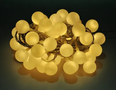 Produktbild von LED Lichterkette Bunt oder Warmweiß Partylichterkette LEDs stabile Kugeln IP44, Farbe:Warmweiß, Länge:4.8 m