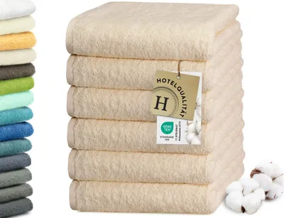 Produktbild von Handtuch 6er Set, Baumwolle, 50x100 cm, beige/creme