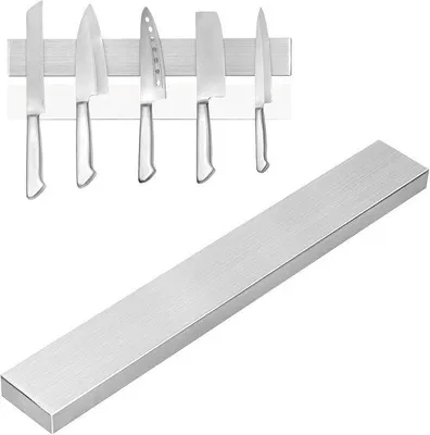 Obrázok produktu pre Magnetické držiaky na nože z nehrdzavejúcej ocele, 40 cm, vhodné pre všetky nože, nie je potrebné vŕtanie.