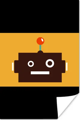 Produktbild von MuchoWow® Poster Roboter - Gesicht - Antenne - Gelb - Jungen - Kind 120x80 cm - Bilder