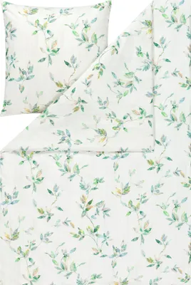 Produktbild von Estella Mako-Interlock-Jersey Bettwäsche Atelier Thalia 135x200 + 1 x Kissen 80 x 80 Floral grün