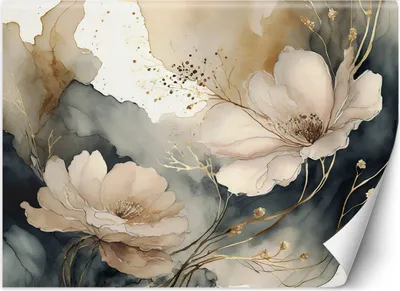 Produktbild von Vlies fototapete Blume aquarelliert abstrakt 350x245 cm Feeby Beige inkl. Kleber einfache Montage