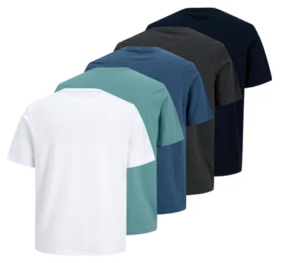 Produktbild von 5er Pack JACK & JONES Herren T-Shirts Paulos Tee Crew Neck