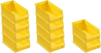 Produktbild von SparSet 10x Gelbe Sichtlagerbox 2.0 | HxBxT 7,5x10x17,5cm | 0,8 Liter | Sichtlagerbehälter, Sichtlagerkasten, Sichtlagerkastensortiment, Sortierbehälter