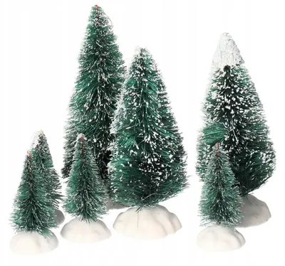 Produktbild von Dekorative künstliche Weihnachtsbäume 7 Stk. Bäume für Gestecke, grün-weiß