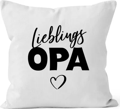 Produktbild von Kissen-Bezug Lieblings-Opa Kissen-Hülle Deko-Kissen Geschenk MoonWorks® weiß unisize