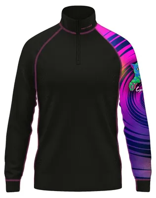 Obrázek produktu pro Dětské funkční triko se zipem ŠKLÍBA černá Bamboo Thermo - Růžová / 100