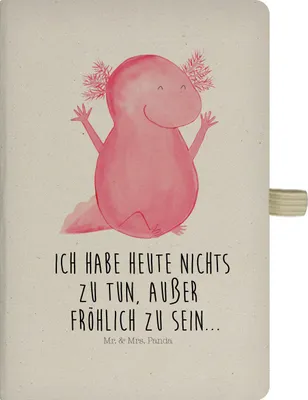 Produktbild von Mr. & Mrs. Panda Journal Axolotl Hurra - Transparent - Geschenk, Lurch, notizbuch, Fröhlich, Tagebuch, Motivation, Skizzenbuch, Kladde, Freude, Schreibbuch