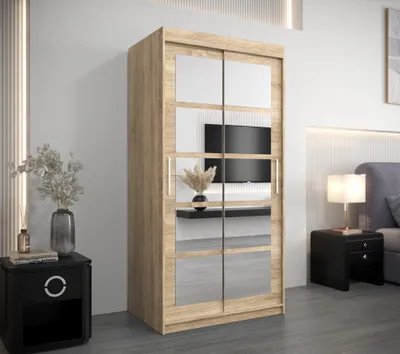 Produktbild von MINIO Kleiderschränk 100 cm ROMA 2 Sonoma Eiche
