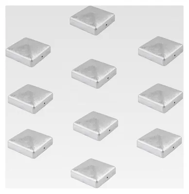 Produktbild von 10 Stück verzinkte Pfostenkappen Abdeckkappen für Pyramidenpfosten 91 mm 9x9 cm