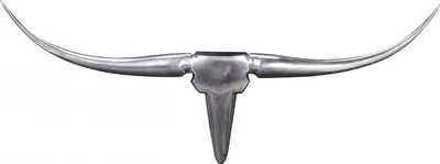 Produktbild von WOHNLING Bull Geweih S Wanddekoration 74cm breit Alu Aluminium silber Aluminiumdekoration Wandgeweih Designdekoration