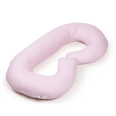 Produktbild von Baumwolle Schwangerschaftskissen Seitenkissen Stillkissen 100% Baumwolle - rosa gepunktet
