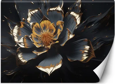 Produktbild von Vlies fototapete Abstrakte Glamour-Blume 300x210 cm Feeby Schwarz inkl. Kleber einfache Montage