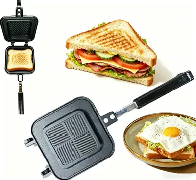 Produktbild von STILVORA Universalpfannen Neuer Sandwichmaker doppelseitig – Antihaft-Sandwichgrill, Waffeleisen, Toaster, schnell & einfach, für Küche, Modell 6